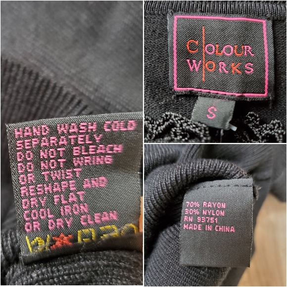 Colour Works Black Cardigan Sweater lightweight form fitting size Small NWT - Picture 8 of 10